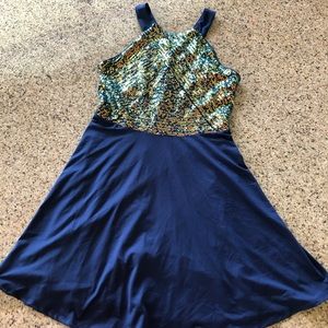Zunie- Navy sleeveless dress with sequins- size 16